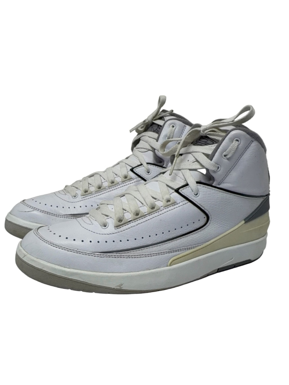 Nike Air Jordan retro 2 Sneakers US 11 White Grey Leather Basketball DR8884-100